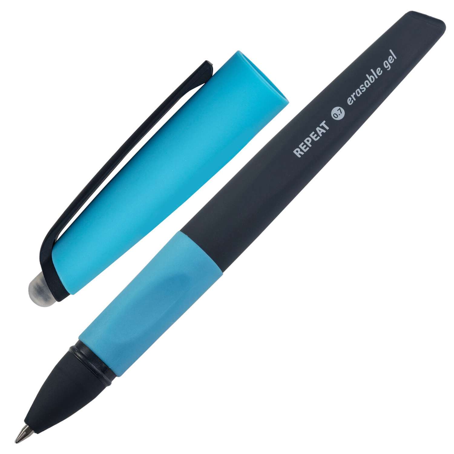 Ручка гелевая Brauberg синяя стираемая с 3 сменными стержнями - фото 3