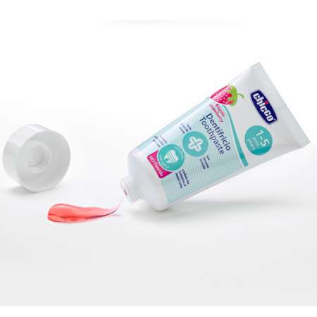 Зубная паста CHICCO детская без фтора со вкусом клубники от 12 месяцев