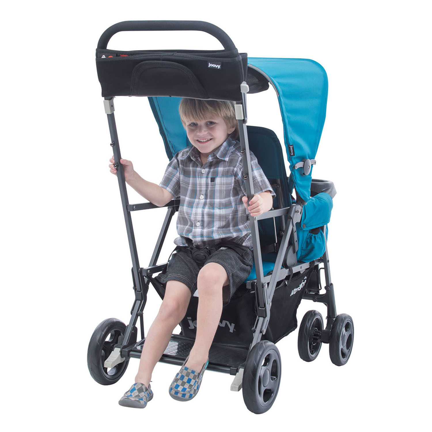 Прогулочная коляска JOOVY Caboose Graphite Ultralight Голубая - фото 7