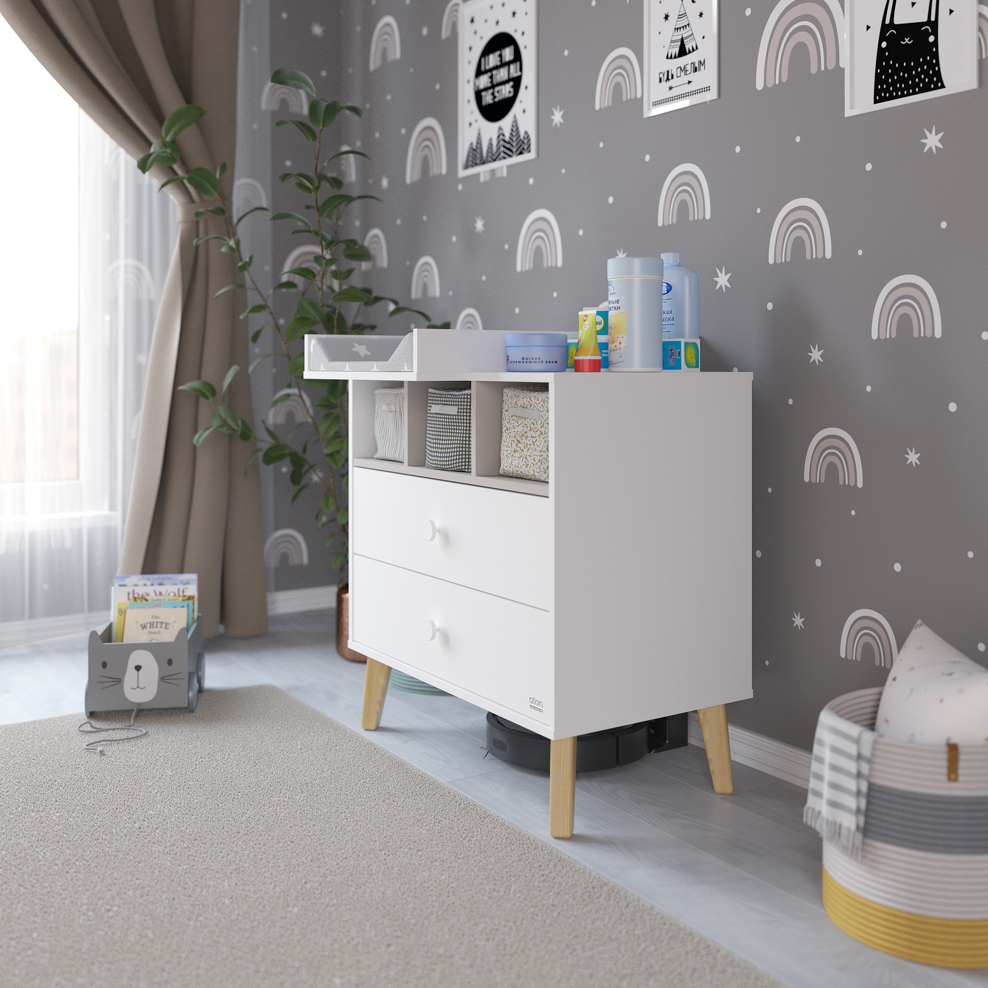 Пеленальный комод aton baby furniture Benny белый кашемир - фото 6