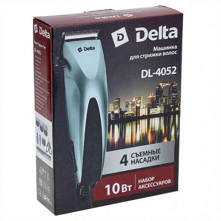 Машинка для стрижки волос Delta DL-4052 серебристый10Вт 4 съемных гребня