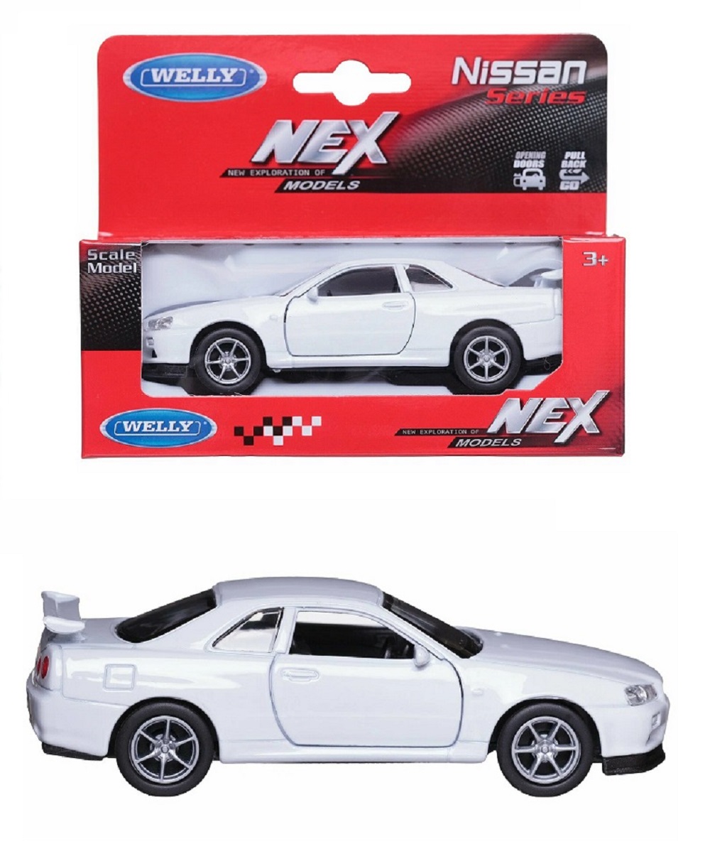 Автомобиль Welly Nissan Nissan Skyline GT-R R34 1:38 белый 43798W-W - фото 1