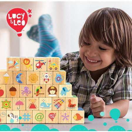 Деревянная игрушка Lucy and Leo Кубики Английский алфавит