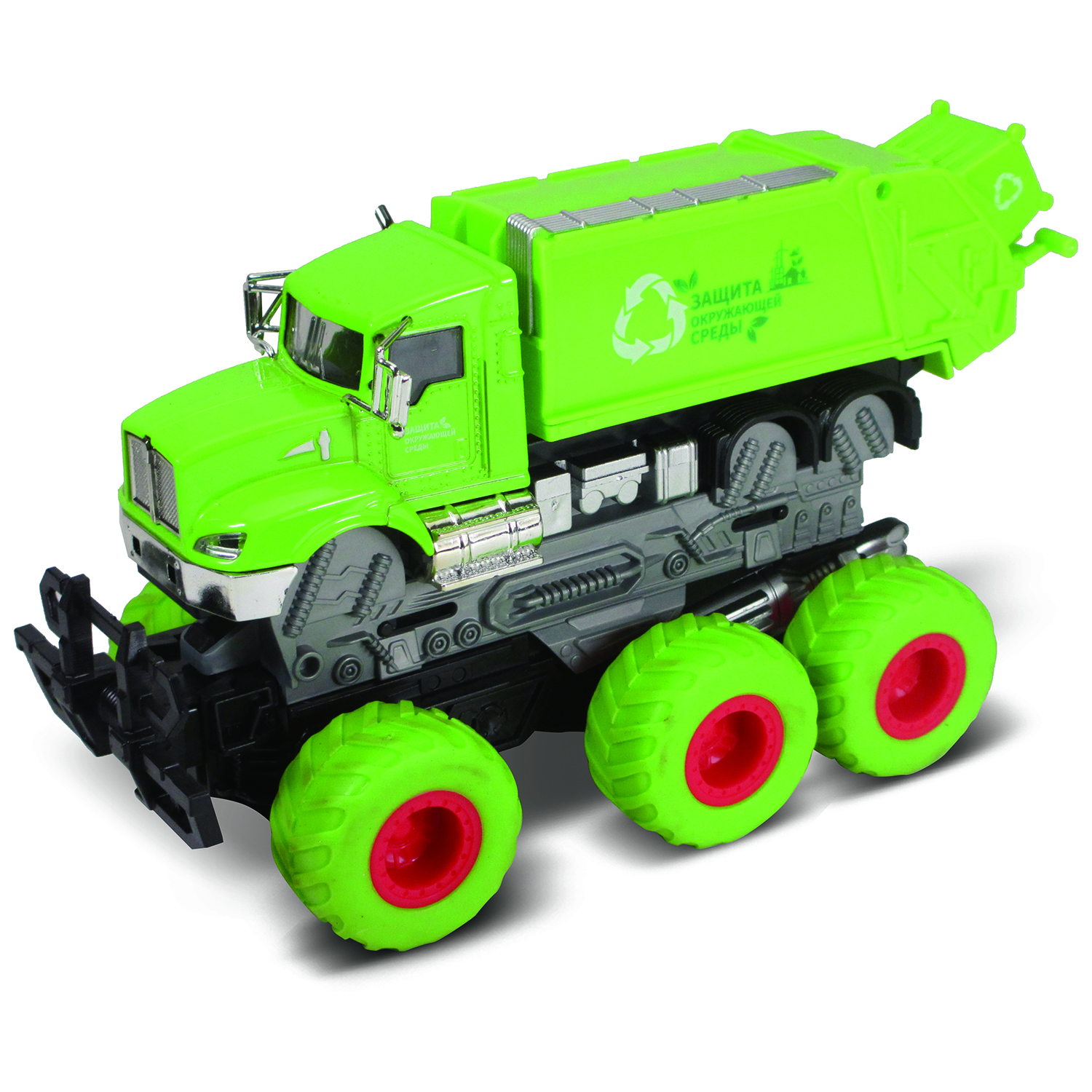 Мусоровоз Funky Toys 1:43 зеленый FT61088 - фото 1