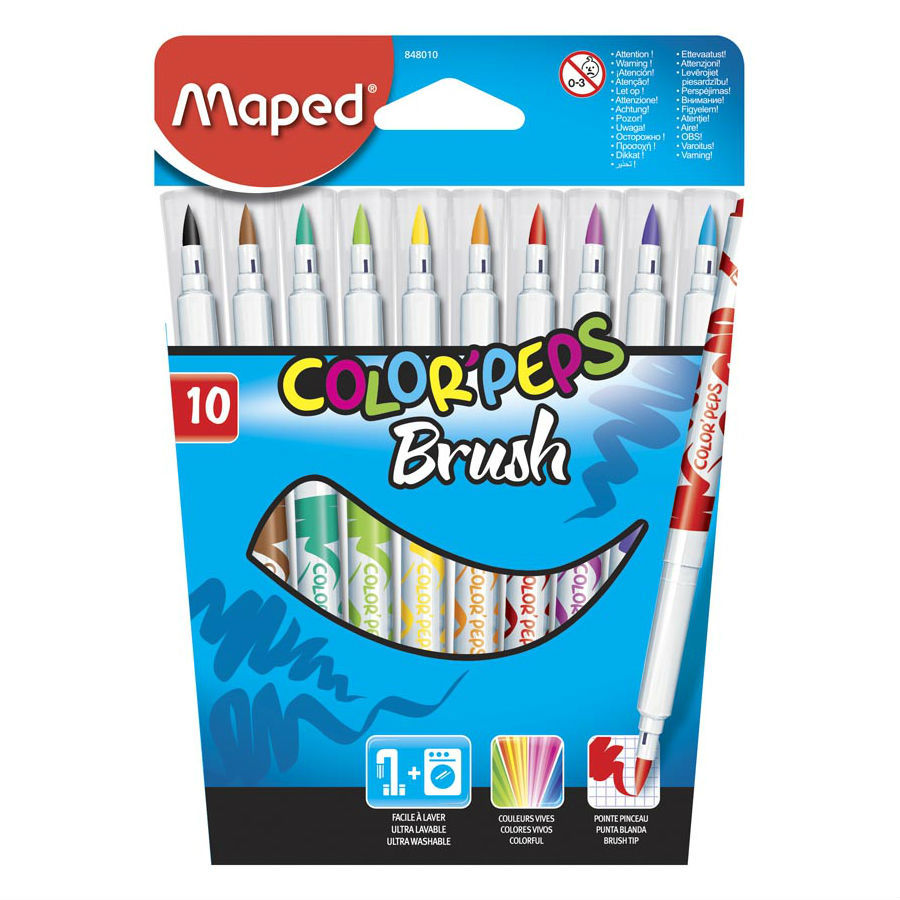 Фломастеры MAPED COLOR PEPS BRUSH с кистевым пишущим узлом - фото 1