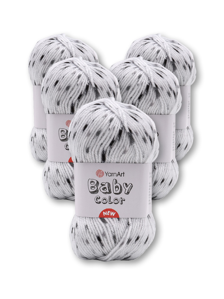 Пряжа для вязания YarnArt Baby color 50гр 150м акрил мягкая приятная 5 мотков 205 принт - фото 3