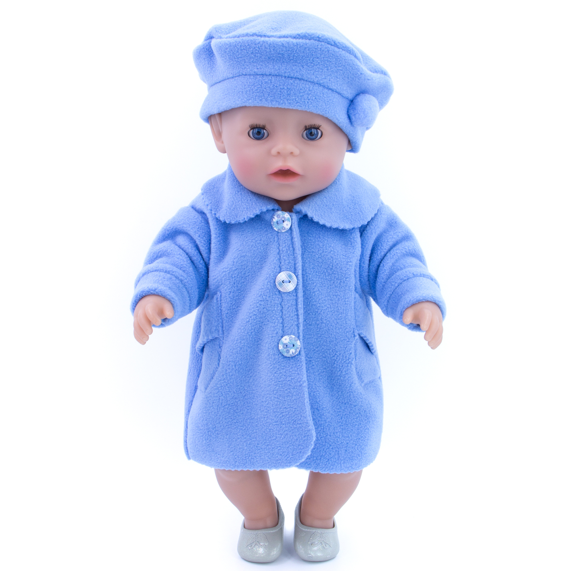 Комплект одежды Модница Пальто с беретом для пупса 43-48 см 6119 голубой 6119голубой - фото 5