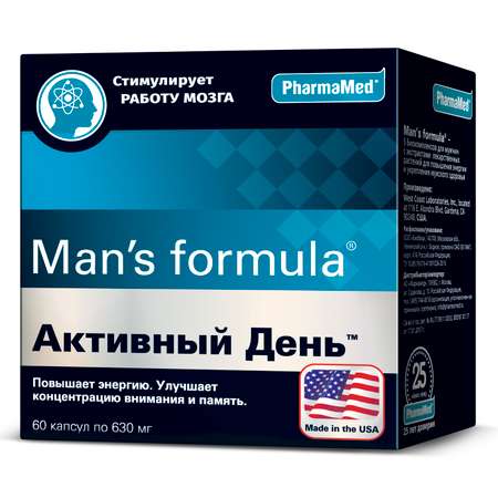 Биологически активная добавка Mans formula Активный день 60капсул