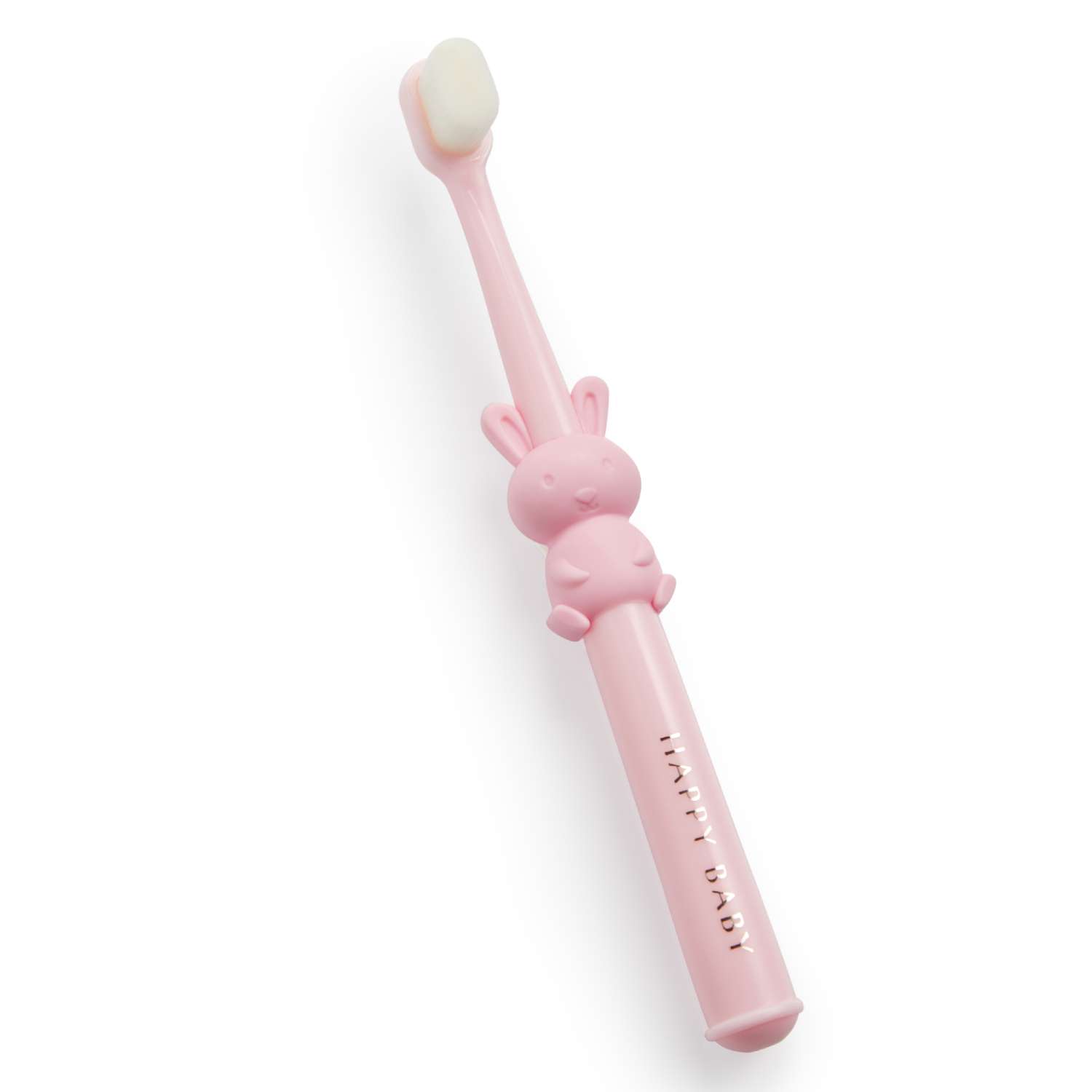 Зубная щетка Happy Baby для малышей 20009 заяц розовая - фото 1