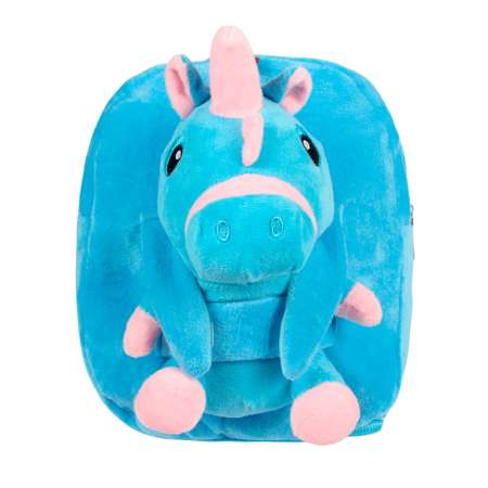 Рюкзак с игрушкой Little Mania голубой Дракоша с розовым