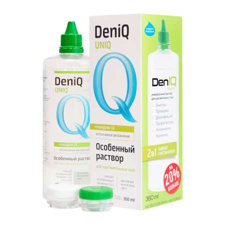 Раствор DenIQ UNIHYAL для контактных линз 360ml