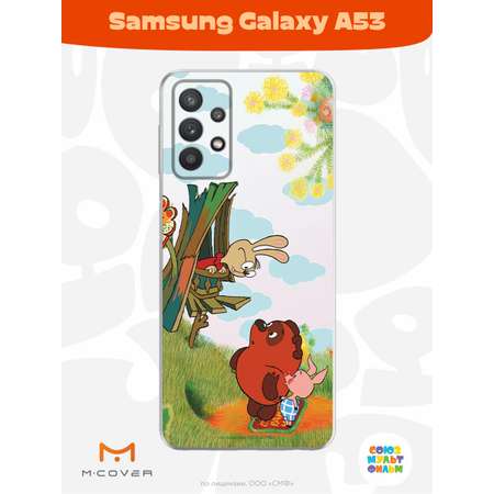 Силиконовый чехол Mcover для смартфона Samsung Galaxy A53 Союзмультфильм В гостях у Кролика