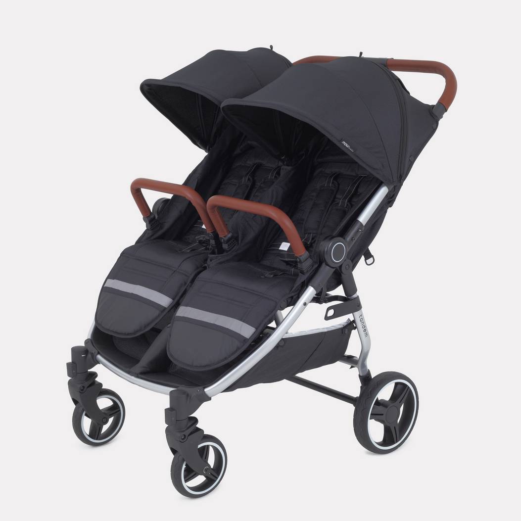 Коляска детская прогулочная MOWbaby для близнецов Tandem MB170 Black - фото 9