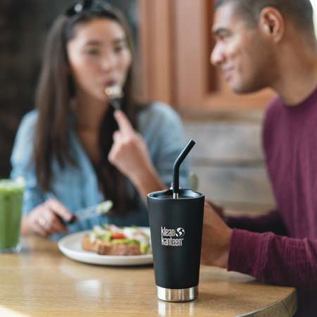 Термостакан Klean Kanteen Tumbler 16oz Shale Black с трубочкой 473 мл