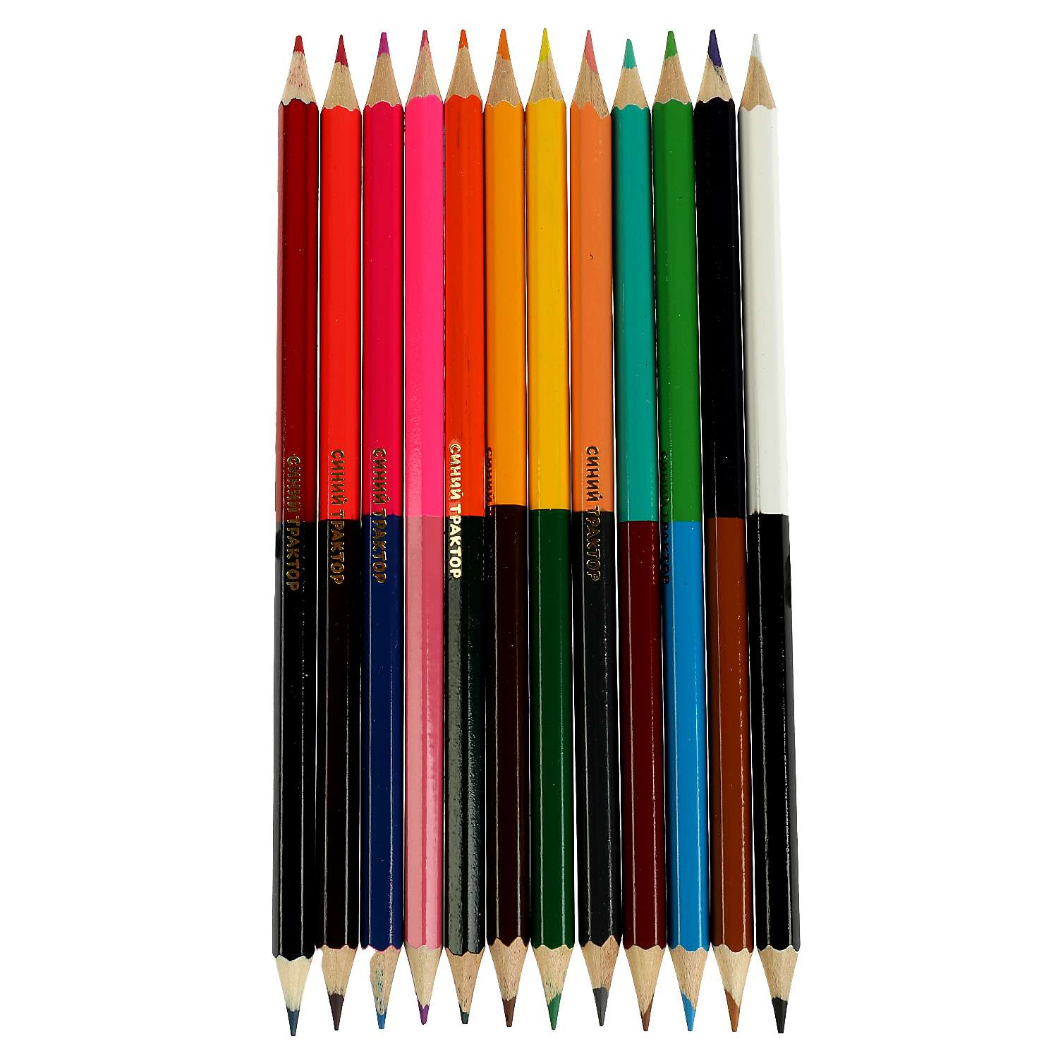 Цветные карандаши Умка Синий трактор двусторонние 24 цвета 12 штук 329578 - фото 3
