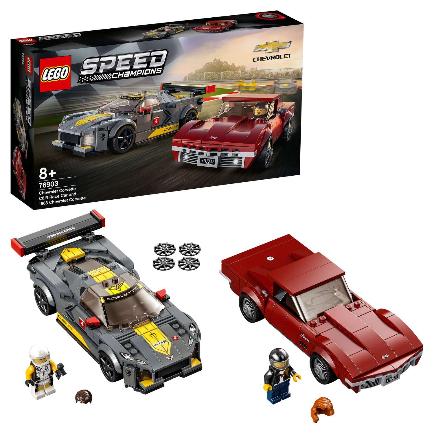Конструктор LEGO Speed Champions Chevrolet Corvette C8.R Race Car and 1968 Chevrolet Corvette 76903 - фото 1