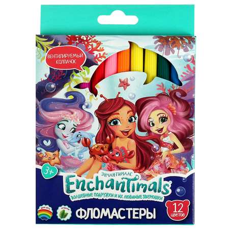 Фломастеры УМка Enchantimals 12 цветов круглые 329612