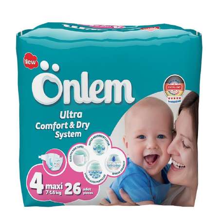 Подгузники Onlem 26 шт. 4 7-14 кг