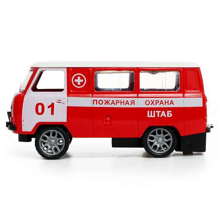 Машина Автоград металлическая «УАЗ 3962 Пожарная служба» инерция 1:32 свет и звук