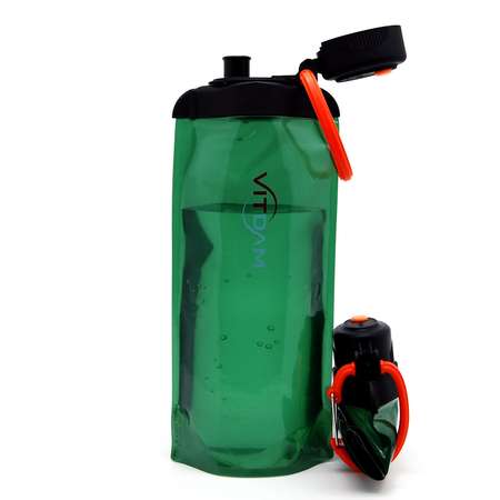 Бутылка для воды складная VITDAM зеленая 700мл B070GRS