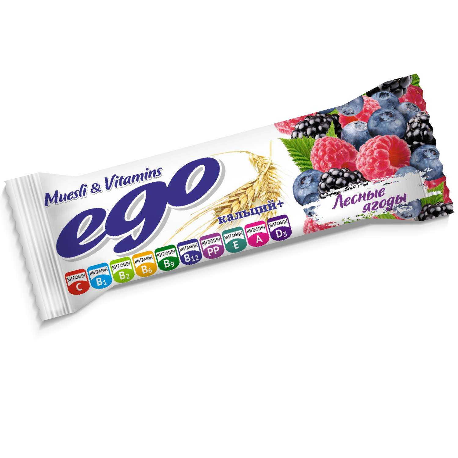 Батончик мюсли Ego лесные ягоды с кальцием и витаминами в йогуртовой глазури 25г - фото 1