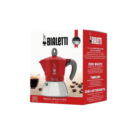 Гейзерная кофеварка BIALETTI Moka Induction красная 6 порции