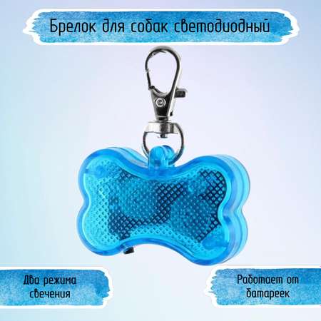 Брелок для собак Ripoma Светодиодный косточка синий