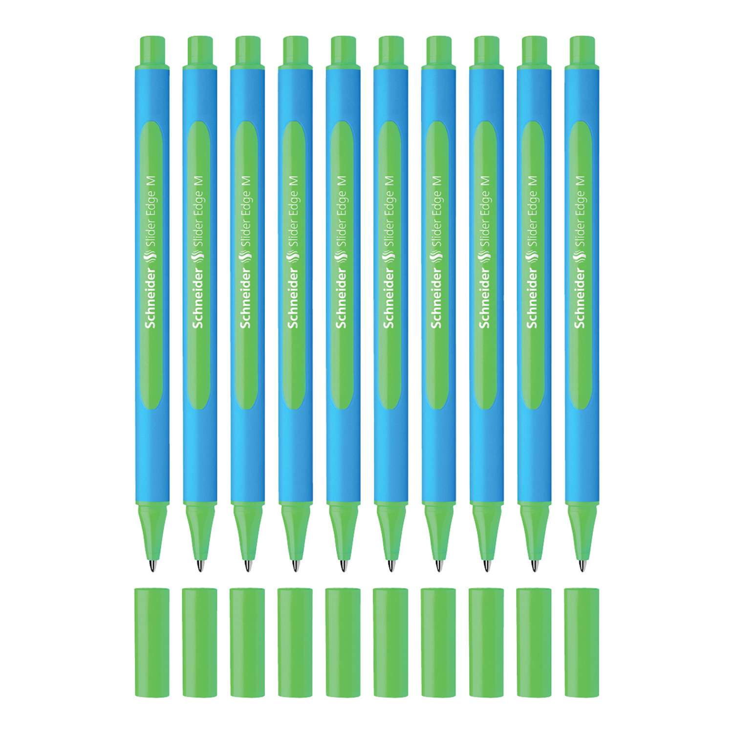 Ручка шариковая SCHNEIDER Slider Edge M зеленая 1.0 мм трехгранная 10 шт - фото 4