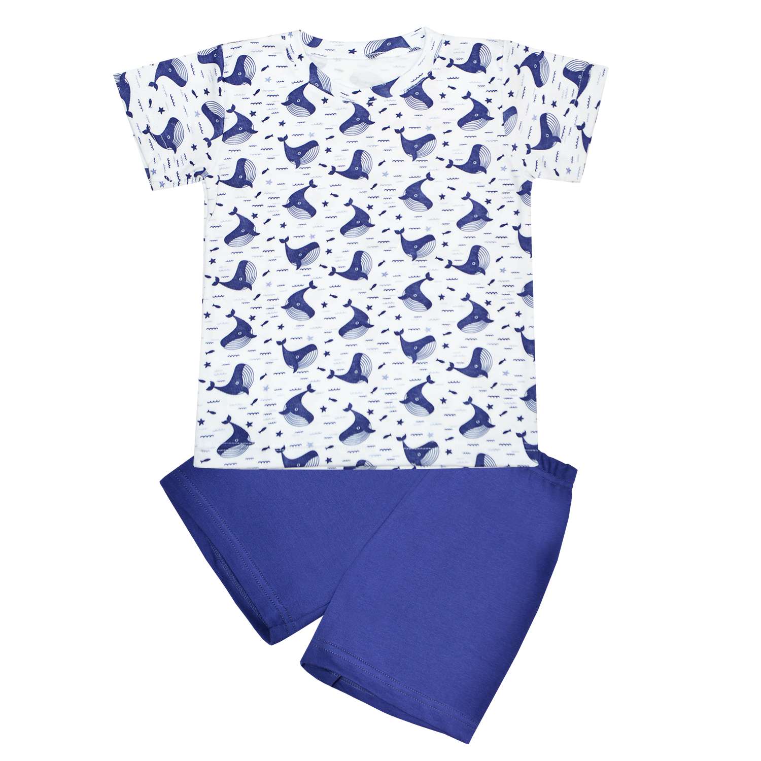 Пижама Борисоглебский трикотаж С126 белый+синий - фото 1