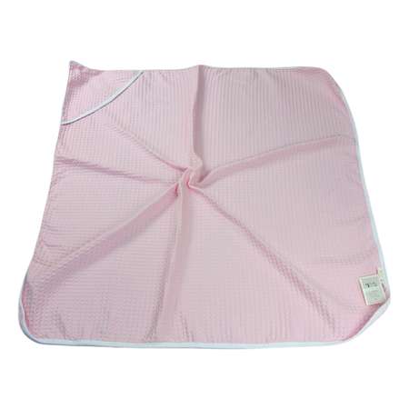 Полотенце с капюшоном YUMMYKI вафельное с уголком 110х110см розовое