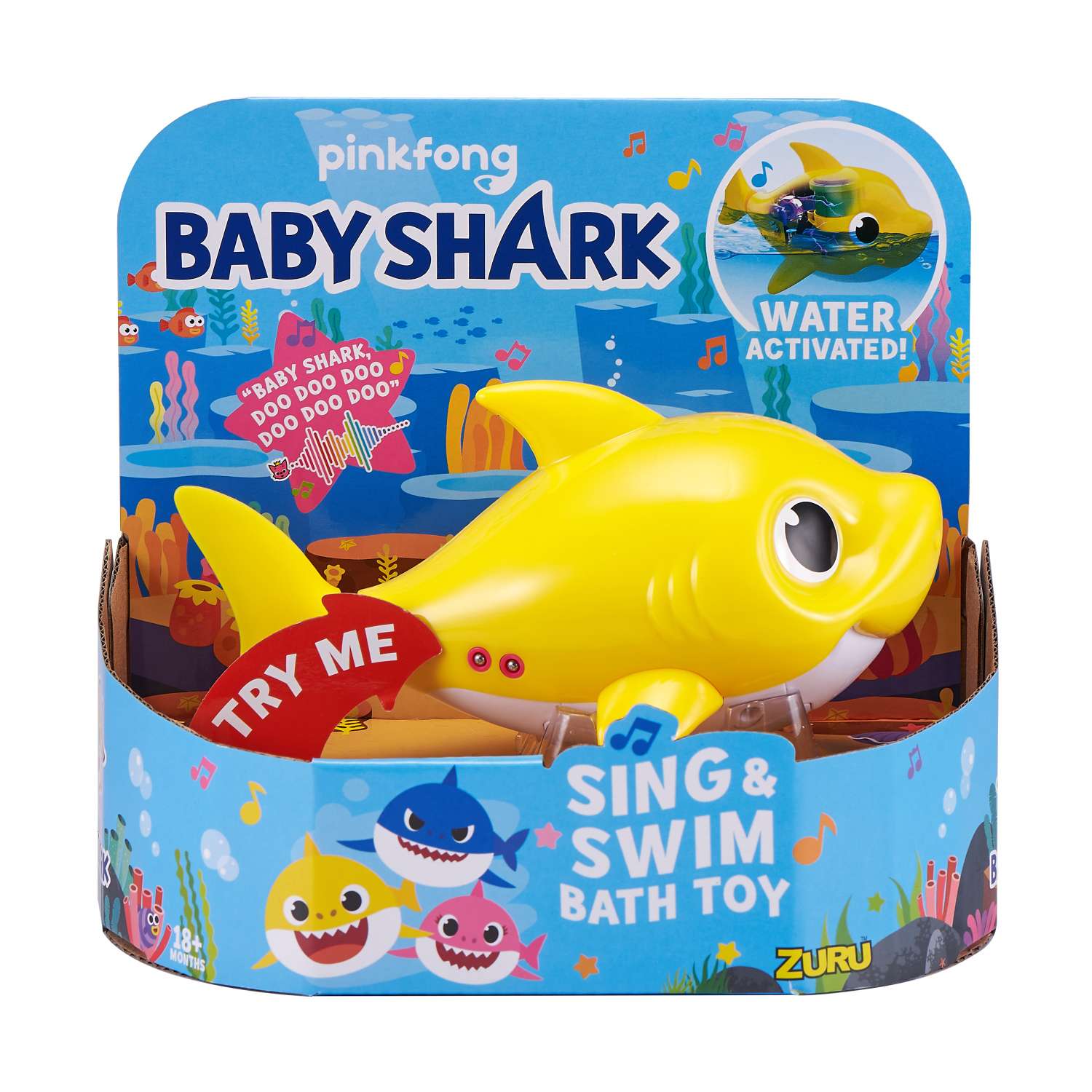 Игрушка для ванной ROBO ALIVE JUNIOR Baby Shark Желтая 25282A - фото 6