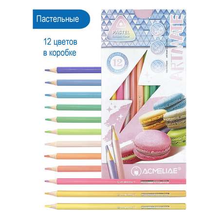 Карандаши цветные пастельные ACMELIAE Pastel Artmate 12цв. в картонном футляре