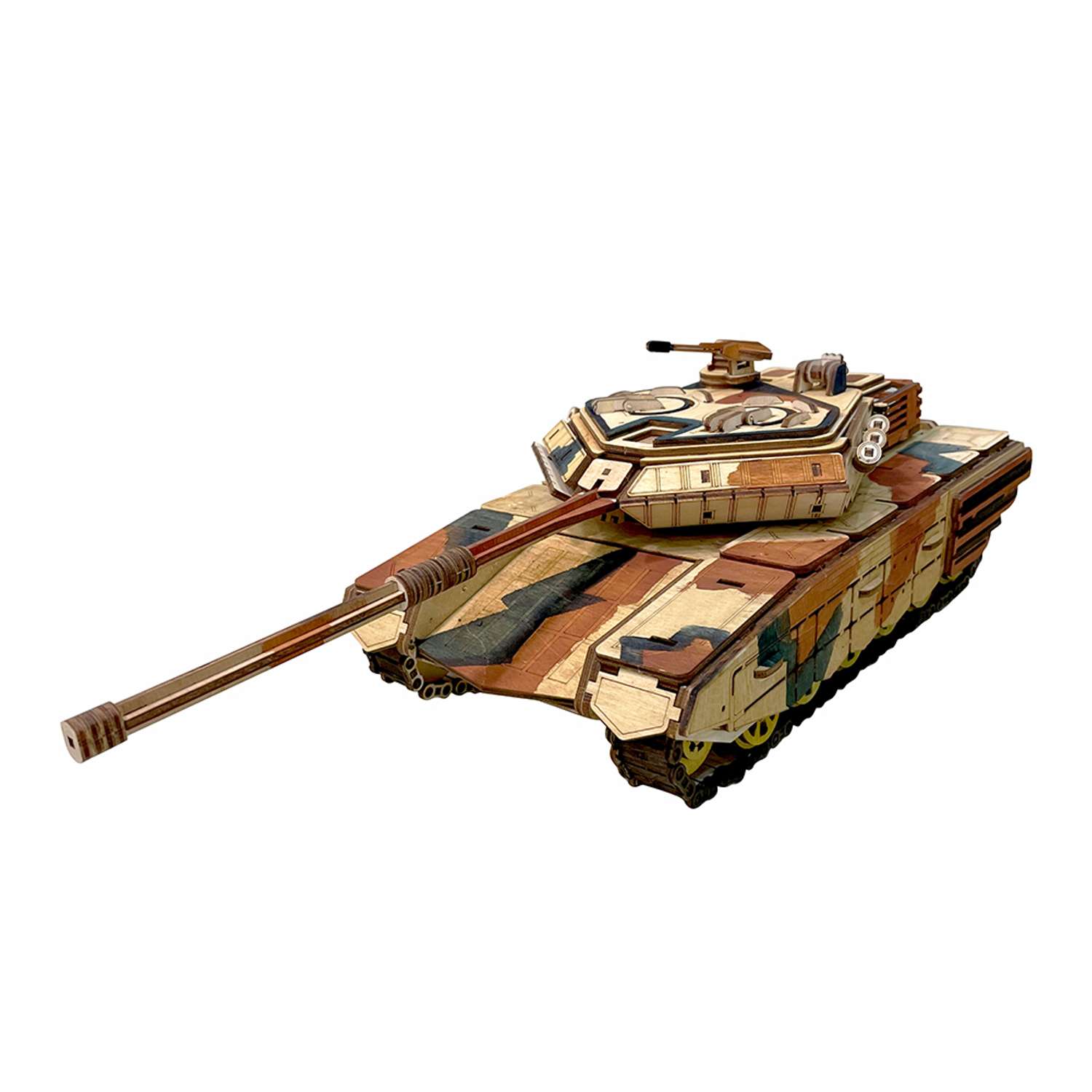 Деревянный конструктор ViromToys Сборная модель военный Танк подвижный - фото 8