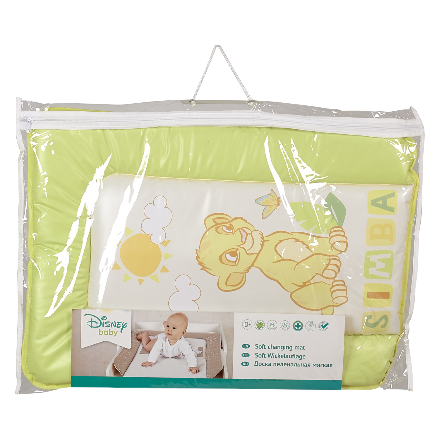 Матрас для пеленания Polini kids Disney baby Король Лев 70*50см Салатовый - фото 2