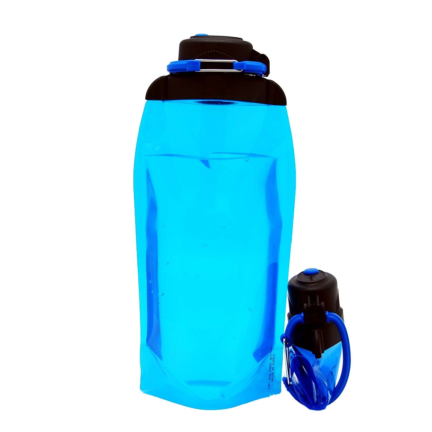Бутылка для воды складная VITDAM синяя 860мл B086BLS - фото 2
