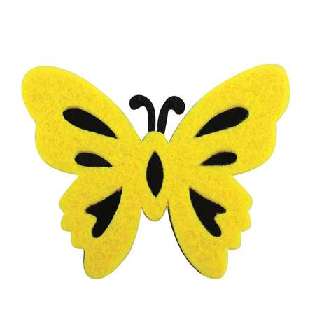 Наклейки Остров Сокровищ из фетра для творчества и декорирования одежды Бабочки двухцветные 6 штук