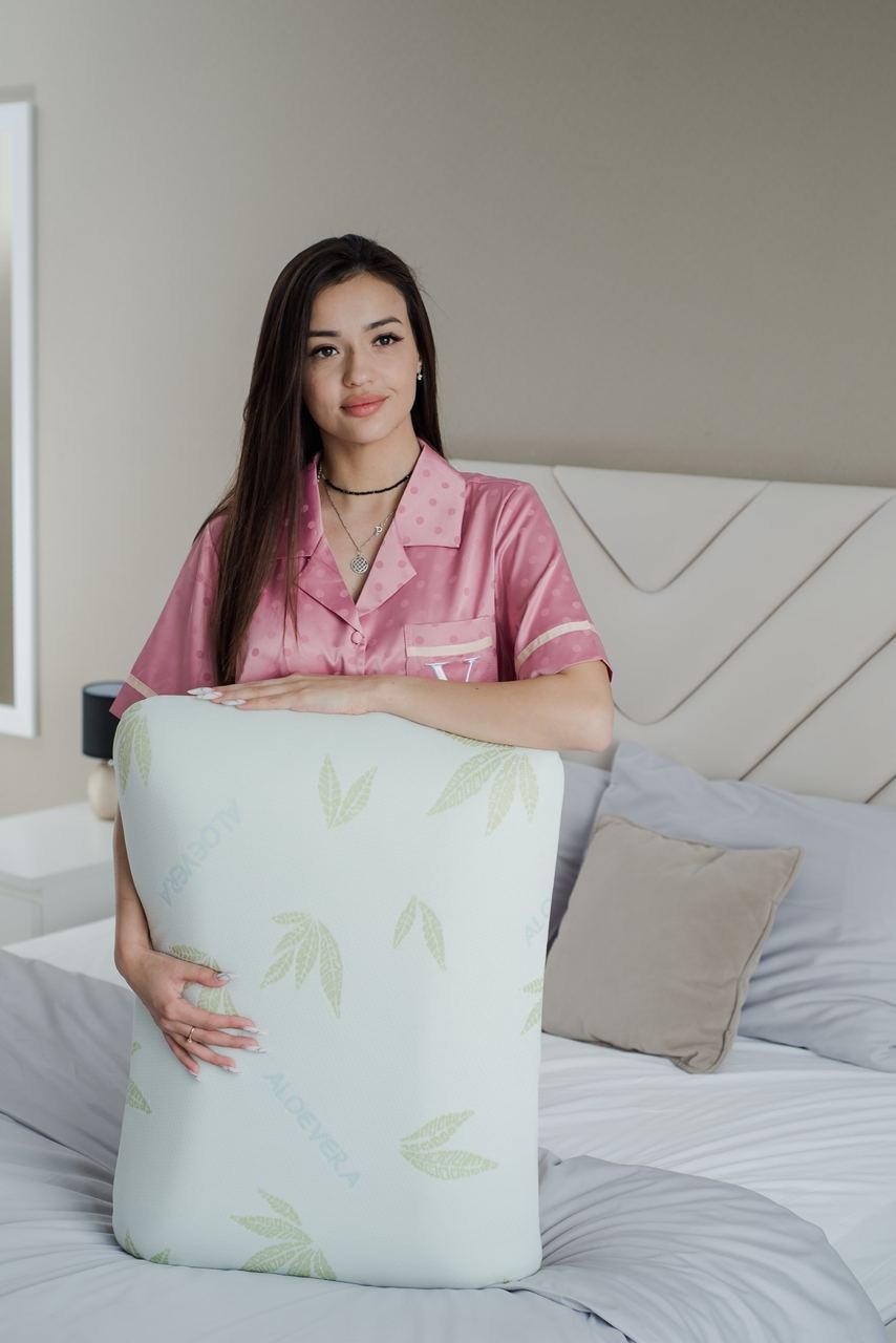 Анатомическая подушка Asvetida Aloe 50*70c эффектом памяти Memory Foam - фото 3