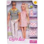 Игровой набор ABTOYS Куклы Defa Lucy и Kevin В ожидании чуда муж и беременная жена в персиковом платье