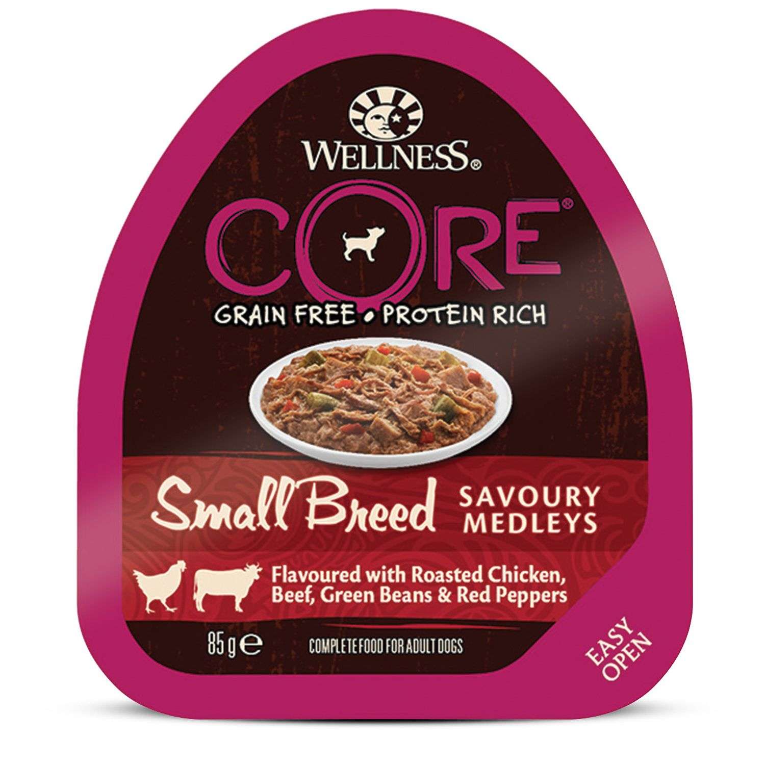 Корм для собак Wellness CORE Small Breed мелких пород курица с говядиной-зеленой фасолью-красным перцем консервированный 85г - фото 2