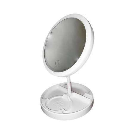 Зеркало настольное Beroma с подсветкой белое