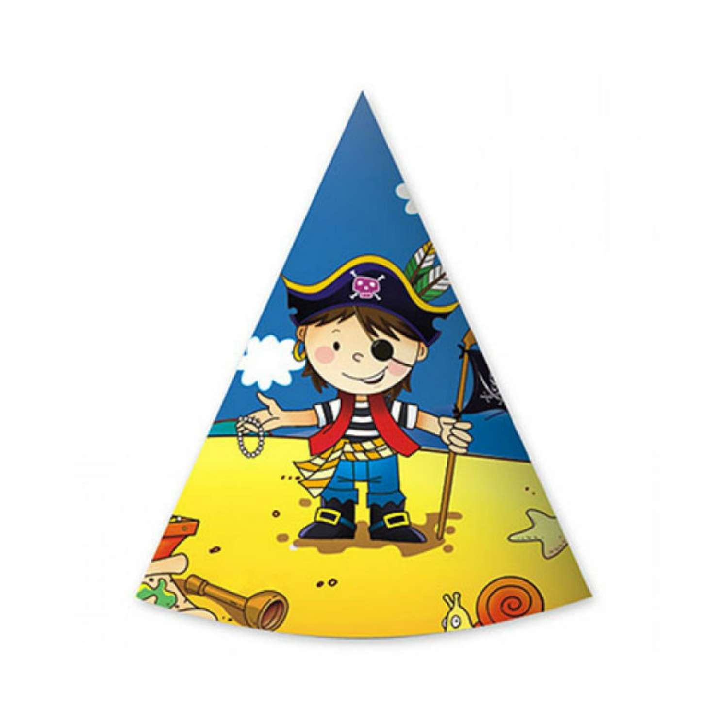 Колпак GCI Маленький пират для мальчиков 6 шт в ассортименте - фото 1