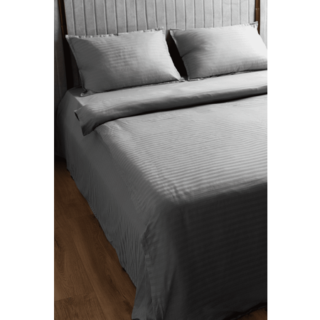 Комплект постельного белья LELIT 2-х спальный 100% страйп-сатин 145гр/м2 серый