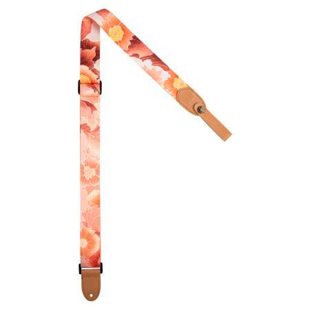 Ремень Flight S35 FLOWER для гавайской гитары укулеле материал полипропилен розовый с цветами