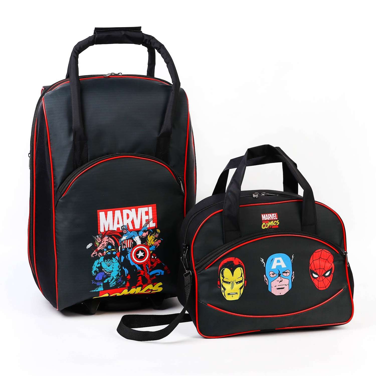 Чемодан Marvel с сумкой COMICS HEROES 52*21*34 см отдел на молнии н/карман 9728270 - фото 1