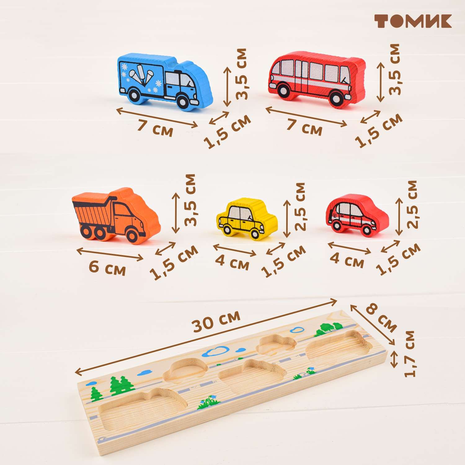 Рамка-Вкладыш Томик Транспорт 5 деталей 362 деревянная развивающая игрушка - фото 3