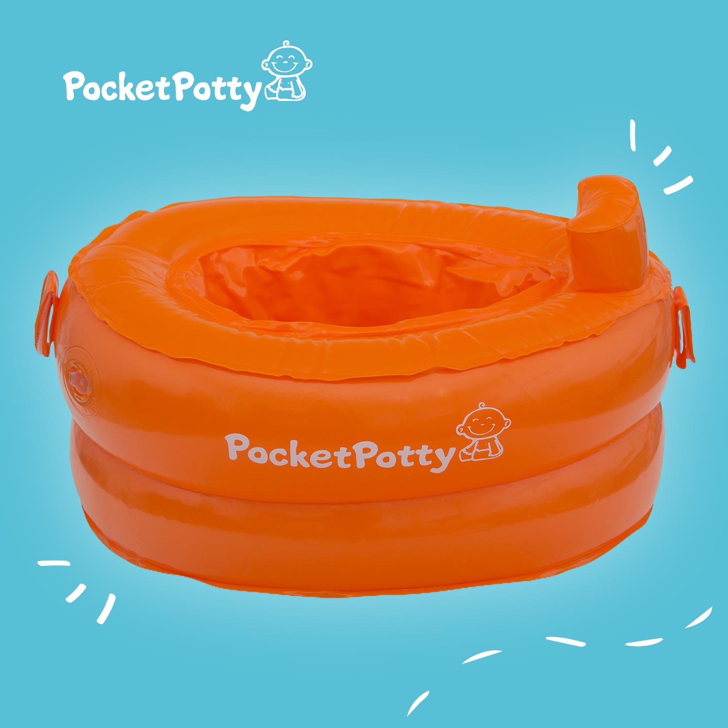 Горшок дорожный ROXY-KIDS надувной для детей PocketPotty цвет оранжевый - фото 1