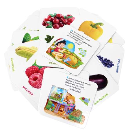 Набор карточек Проф-Пресс Умный чемоданчик Овощи фрукты и ягоды