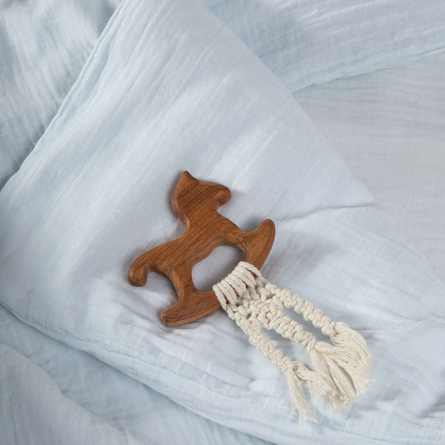Комплект постельного белья LUKNO Муслиновое для малышей голубое 3 предмета - фото 15