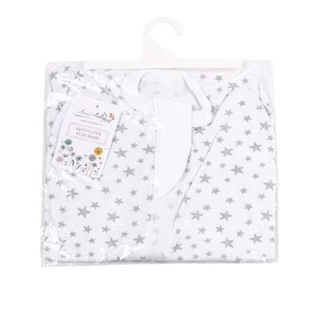 Пеленка-кокон Amarobaby Soft Hugs Звезды серые на молнии AMARO-57SH1-ZS