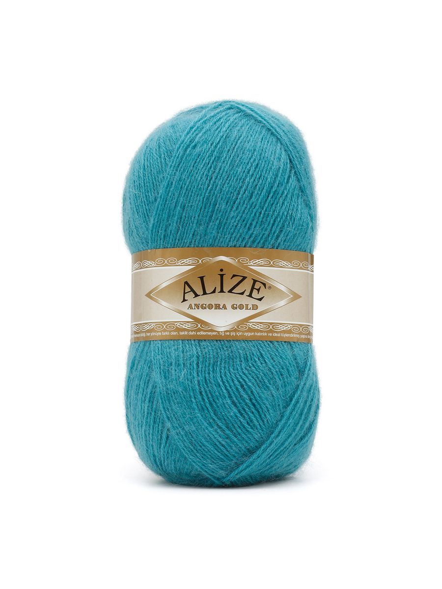 Пряжа Alize мягкая теплая для шарфов кардиганов Angora Gold 100 гр 550 м 5 мотков 164 лазурный - фото 6